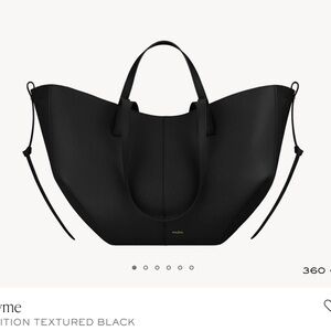 Polene Black Textured Tote Bag